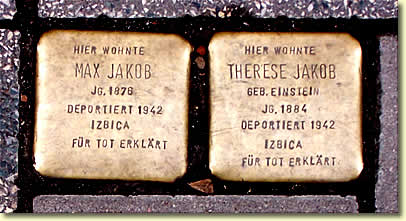 "Stolpersteine" von Max und Therese Jakob