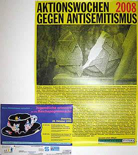 Plakate zur Veranstaltung und den Aktionswochen gegen Antisemitismus