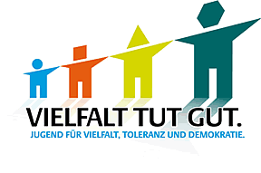 Logo: "VIELFALT TUT GUT: Jugend für Vielfalt, Toleranz und Demokratie"