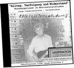 Cover des Hörbuches zum Thema Nationalsozialismus und Foto der Zeitzeugin Inge Auerbacher beim Gespräch mit Jugendlichen